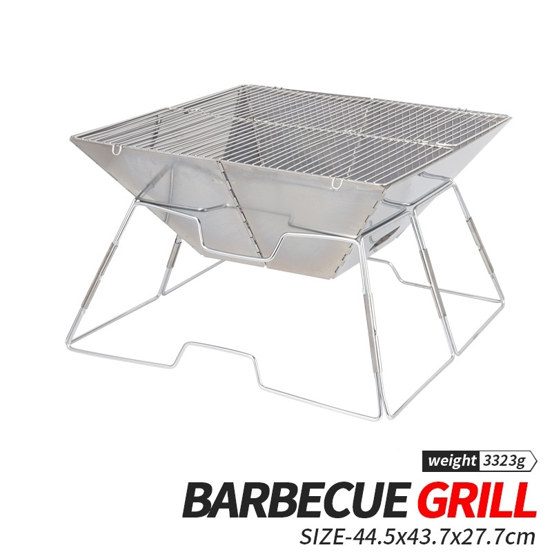 Bếp nướng inox ngoài trời di động gấp gọn, bếp than dã ngoại 3-5 người bếp nướng than hoa Selpa