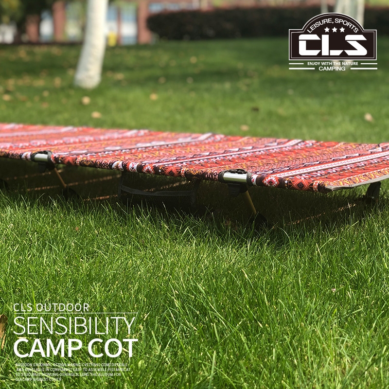 Giường gấp gọn cắm dã ngoại trại hợp kim nhôm siêu nhẹ có túi đựng chính hãng CLS loại chân ngắn