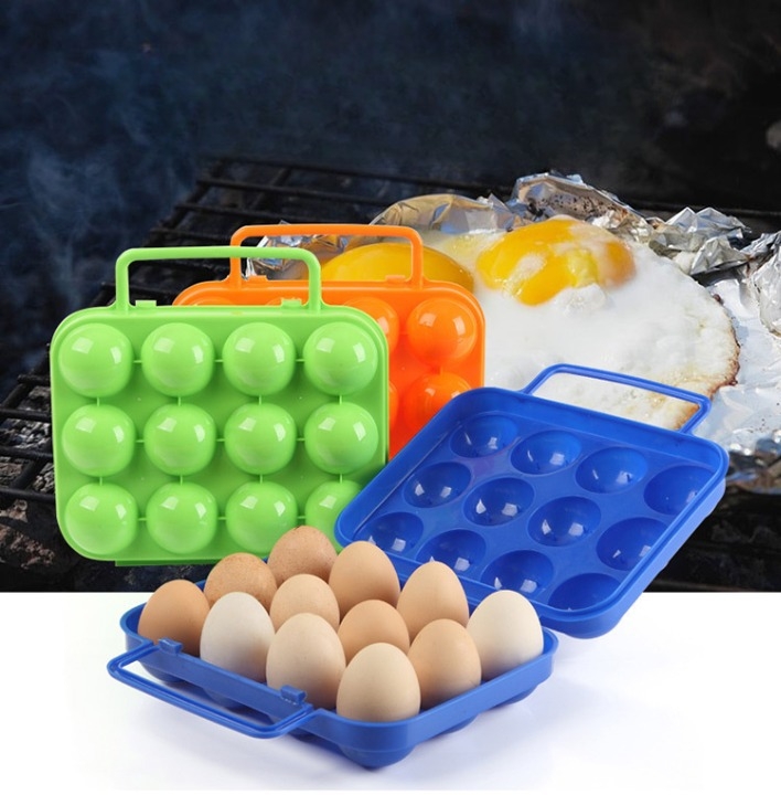 Hộp đựng trứng nhựa 12 quả nấu ăn di động Cắm trại dã ngoại ngoài trời