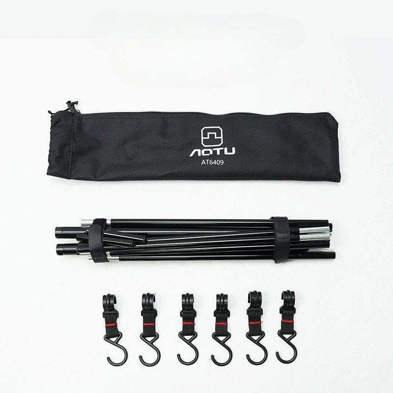 Giá treo đồ cắm trại gấp gọn tiện dụng, Giá móc đồ dã ngoại nhỏ gọn hợp kim nhôm đa năng có túi đựng