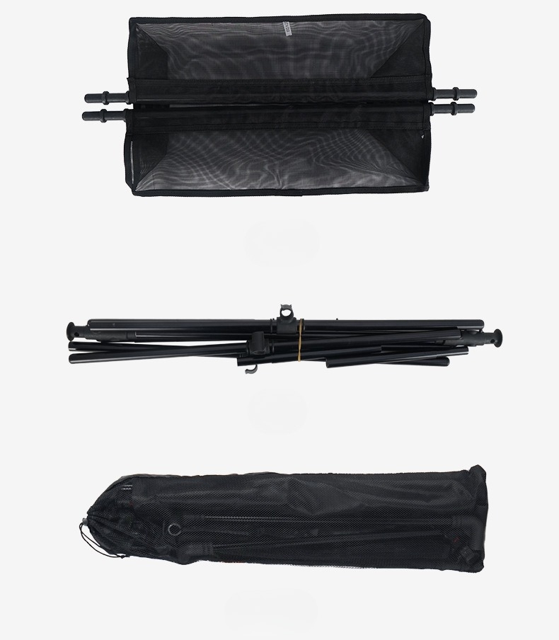 Giá treo đồ cắm trại gấp gọn tiện dụng, Giá móc đồ dã ngoại nhỏ gọn hợp kim nhôm đa năng có túi đựng