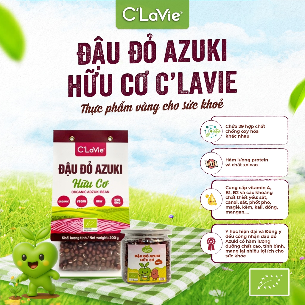 Đậu đỏ Azuki hữu cơ C'LaVie 200g