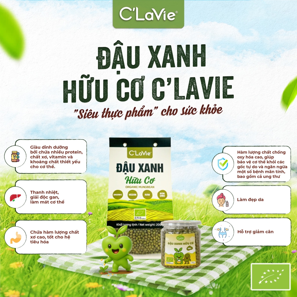 Đậu xanh hữu cơ C'LaVie 200g