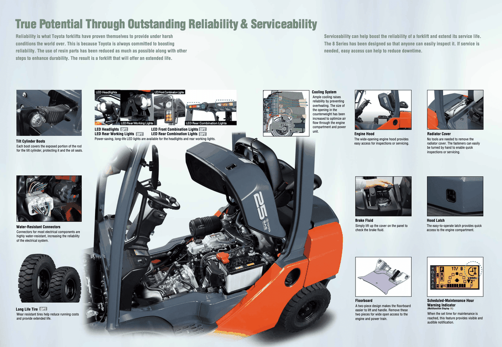 Cấu tạo xe nâng động cơ Toyota