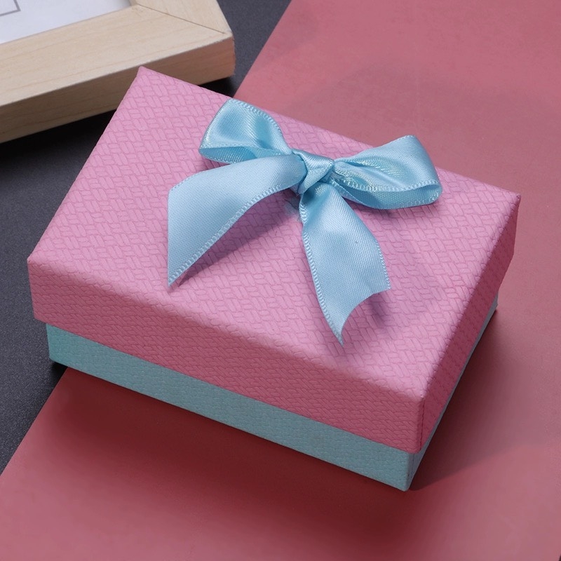 Hộp Quà Nhỏ Nắp Hồng Nơ Xanh Size Nhỏ 10*6.5*4.5 cm