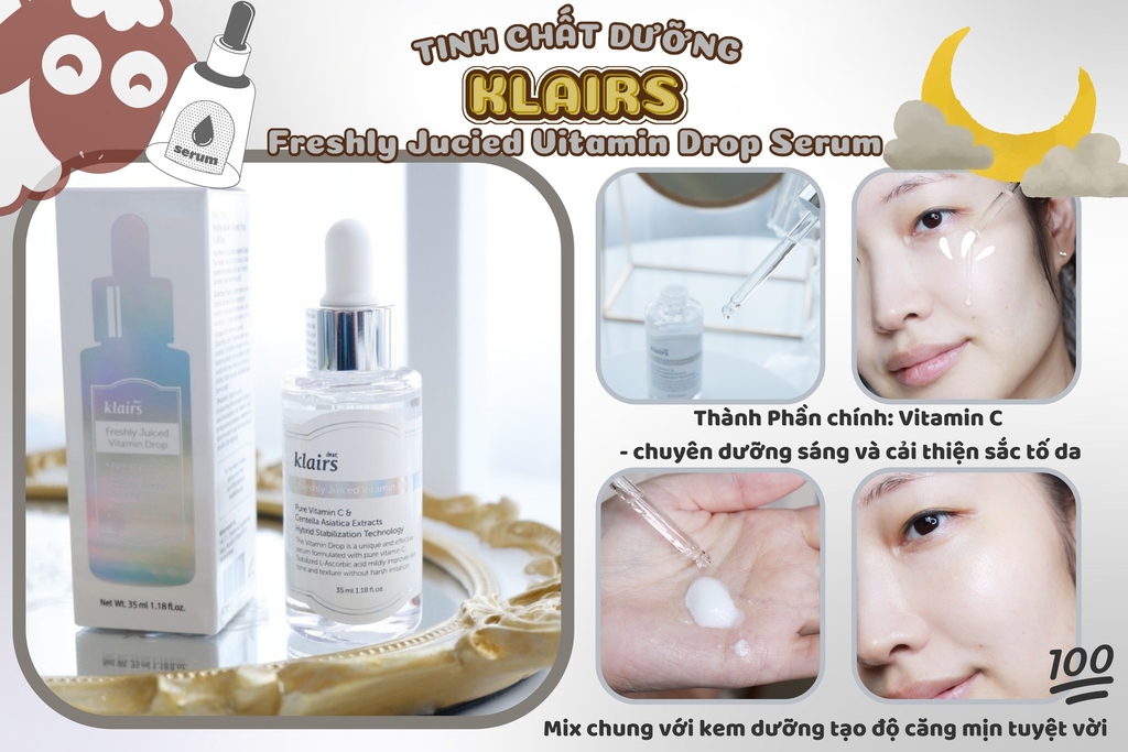 Tinh Chất Dưỡng Trắng Klairs Freshly Juiced Vitamin Drop 35ml NK