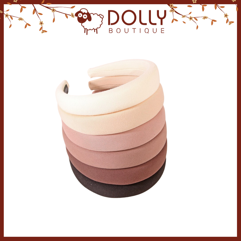 Cài, Băng Đô Tóc Bản Lớn 3cm Chất Liệu Vải Thô Phong Cách Vintage