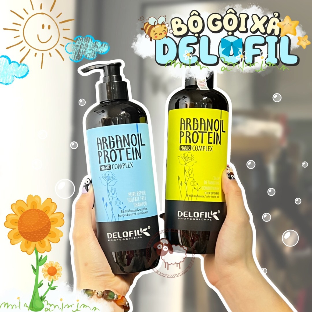 Bộ Gội Xả Delofil Phục Hồi Dưỡng Ẩm Sâu Hương Hoa Delofil - 500ml*2