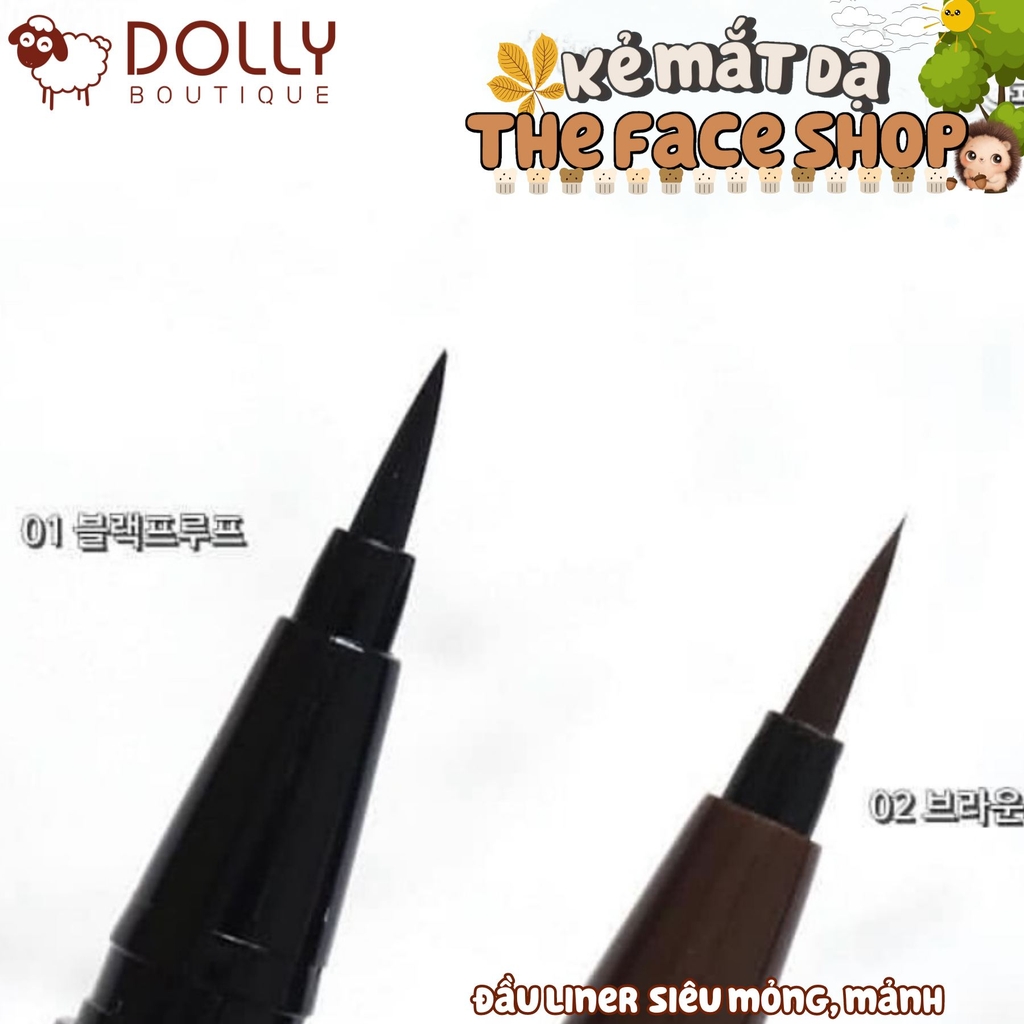 Kẻ Mắt Nước The Face Shop Ink Graffi Brush Pen Liner #01 Black (Đen) 0.6g