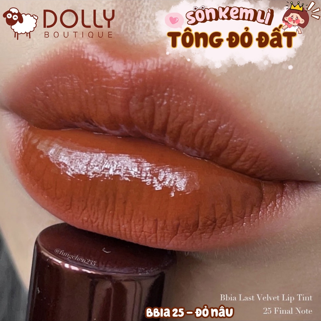Son Kem BBia Last Velvet Lip Tint 25 Final Note  Đỏ Nâu