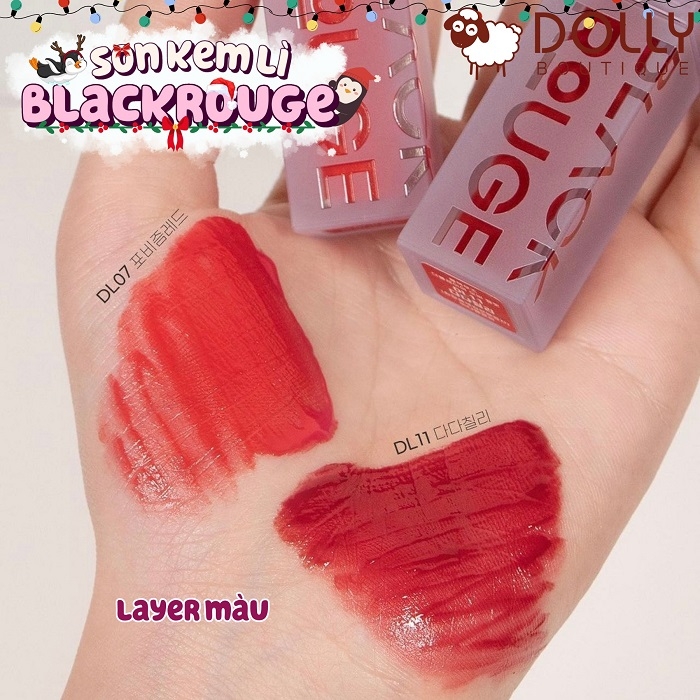 Son Kem Black Rouge Double Layer Over Velvet Ver2 #DL11 Dada Chili ( Màu Đỏ Tươi ) - 4.1g