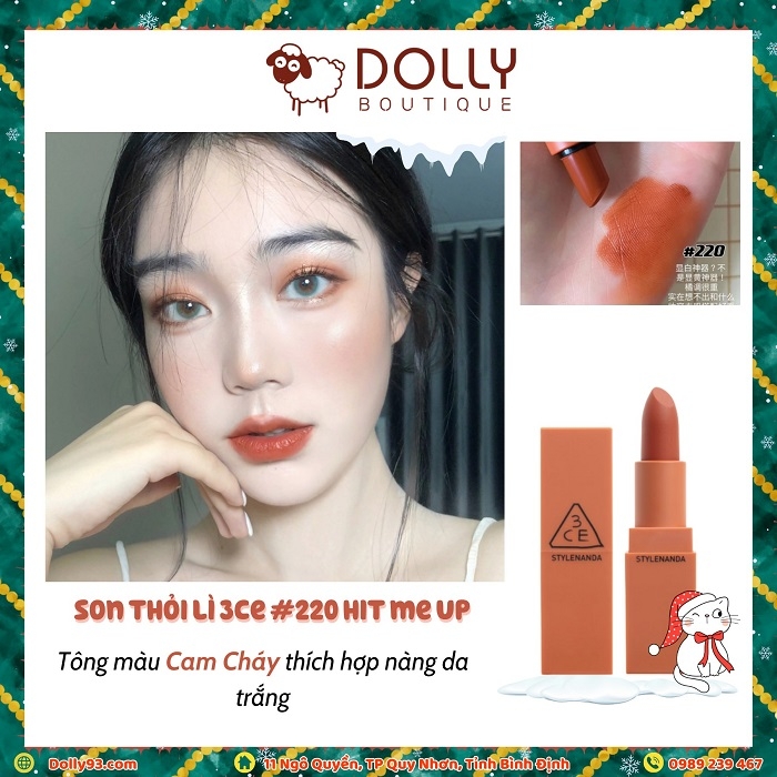 Son thỏi lì 3CE Mood Recipe Matte Lip Color 220 HIT ME UP