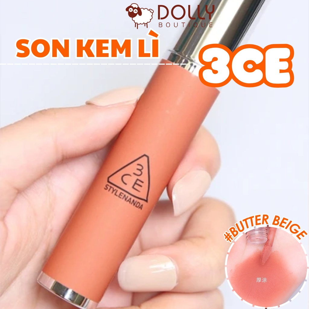 Son Kem Lì 3CE Hazy Lip Clay #Butter Beige ( Màu Cam Đào ) - 4g