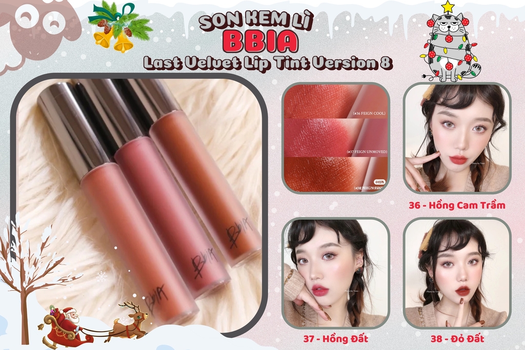 Son Kem Bbia Last Velvet Lip Tint 36 Feign Cool Hồng Nâu