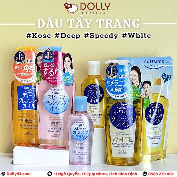 Dầu Tẩy Trang Kose Softymo White Cleansing Oil 230ml