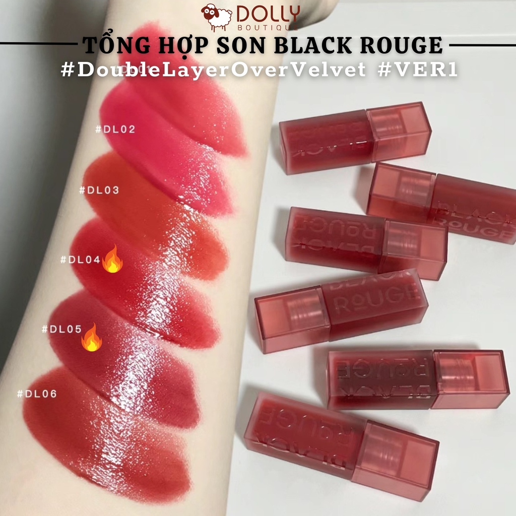 Son Kem Black Rouge Double Layer Over Velvet  DL02 Mute Layer Hồng Lạnh