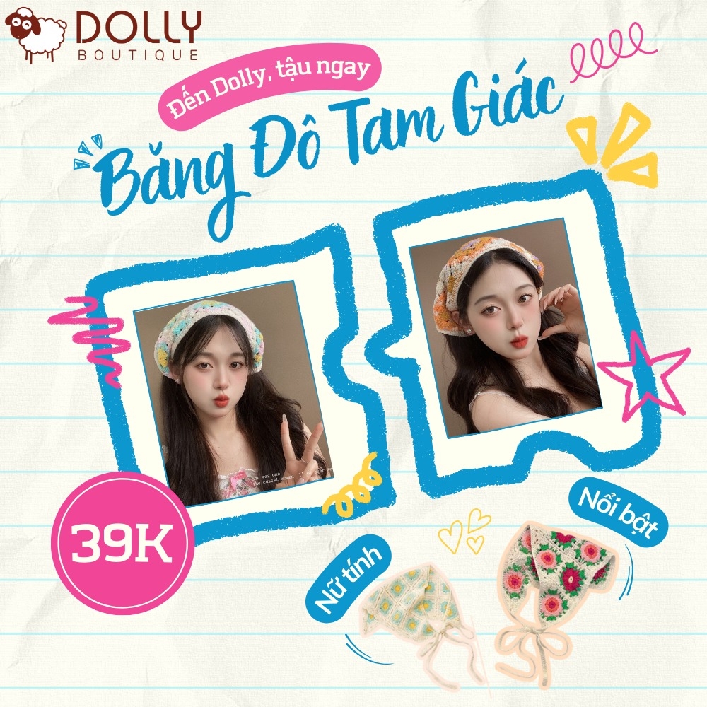 Khăn Băng Đô Tam Giác, Turban Trùm Đầu - Đủ Mẫu - 50cm