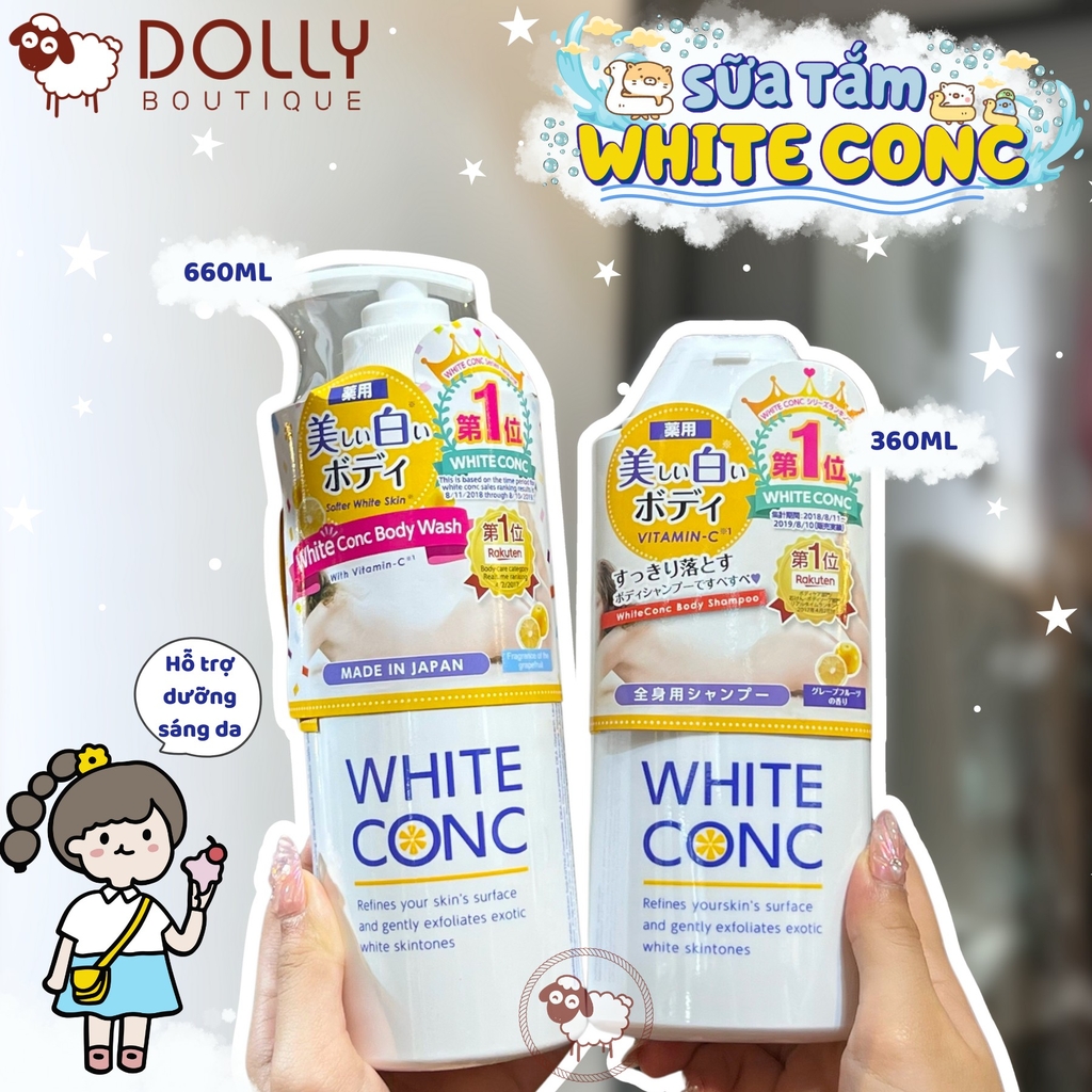 Sữa Tắm Dưỡng Trắng Da Hương Cam White Conc Body Shampoo - 360ml