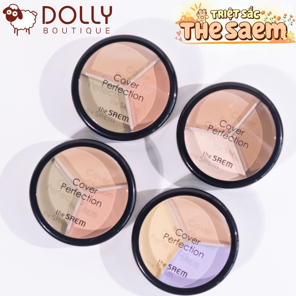 Bảng Triệt Sắc 3 ô The Saem Cover Perfection Triple Pot Concealer - 03 Correct up Beige 4.5g