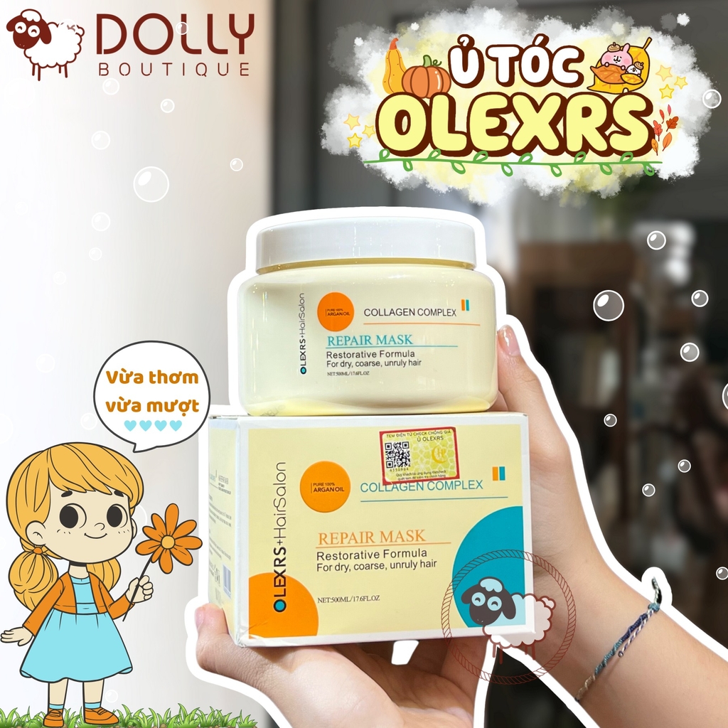 Kem Hấp Ủ Tóc Phục Hồi Olexrs Argan Oil Collagen Complex 500ml