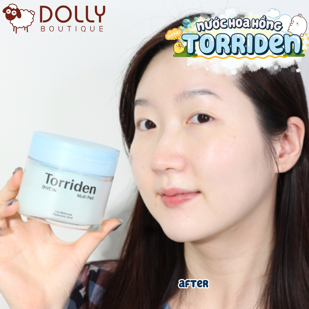 Nước Hoa Hồng Torriden Dive In Low Molecule Hyaluronic Acid Multi Pad 80 Miếng NĐ