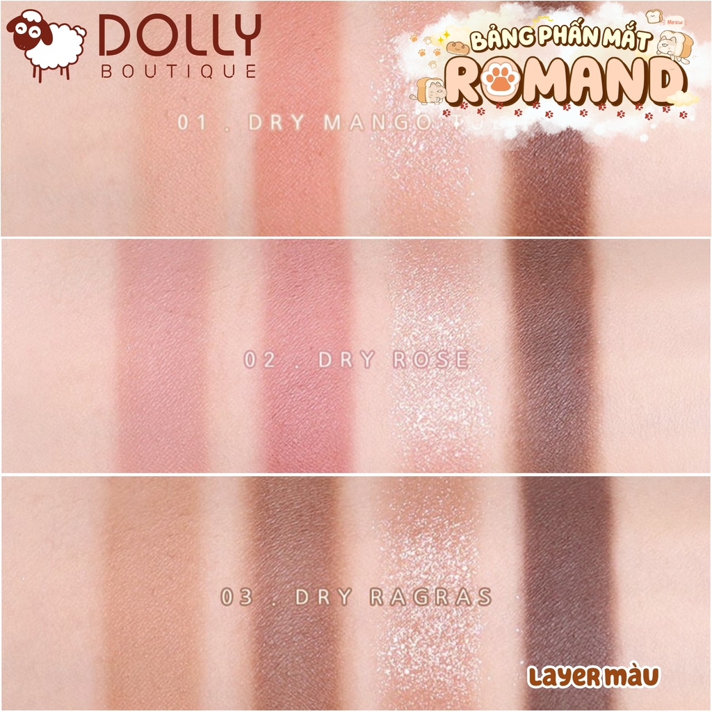 Bảng Phấn Mắt 4 ô Romand Better Than Eyes #02 Dry Rose 6,5g