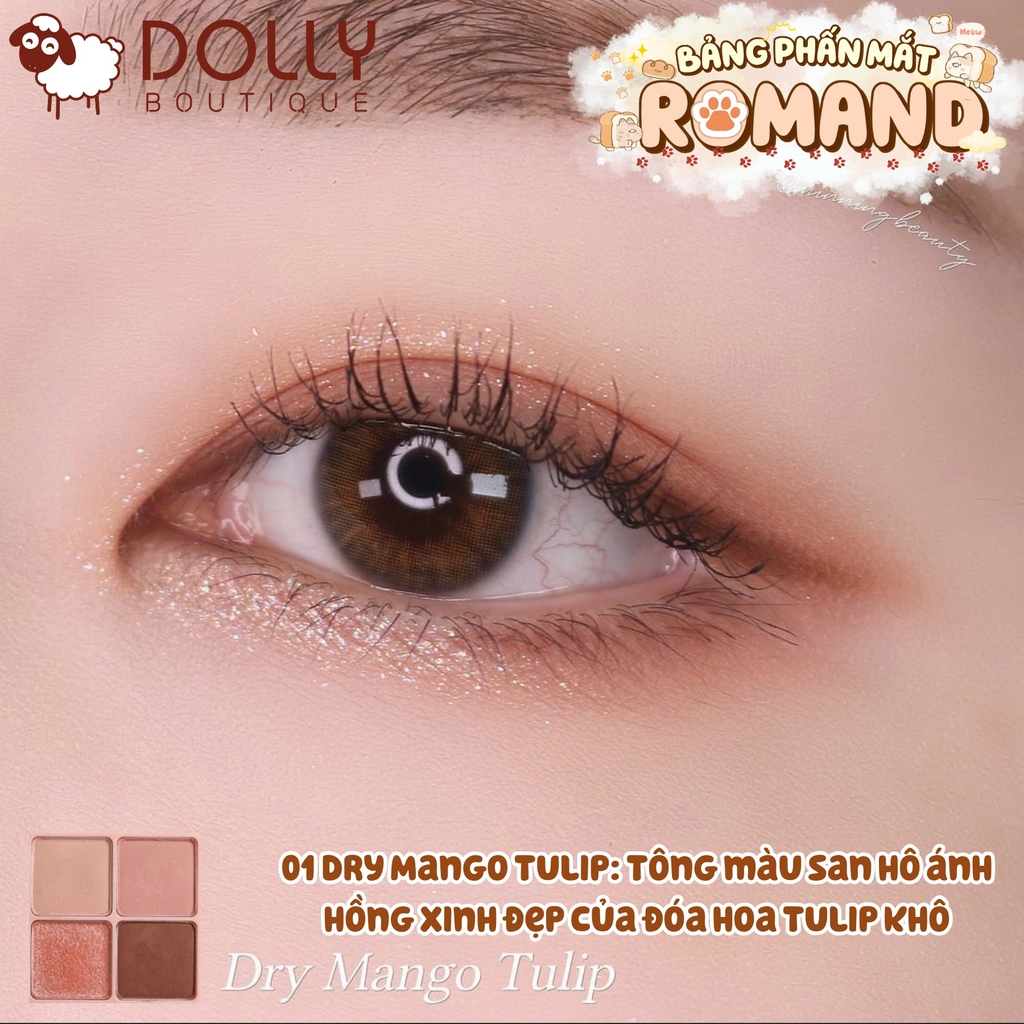 Bảng Phấn Mắt 4 ô Romand Better Than Eyes #02 Dry Rose 6,5g