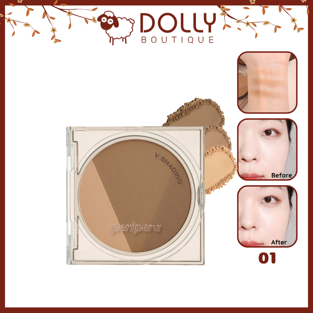 Phấn Tạo Khối Peripera Ink V-Shading 001 + Tặng Kèm Cọ 9.5g