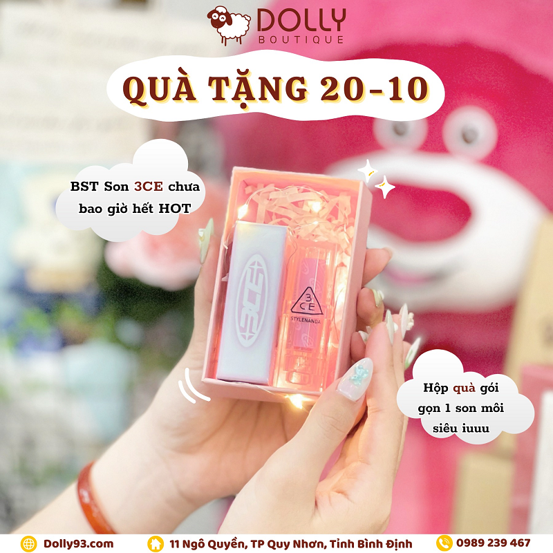 Son Thỏi 3CE Soft Matte Lipstick #Fluffy Love ( Màu Cam Đào ) - 3.5g