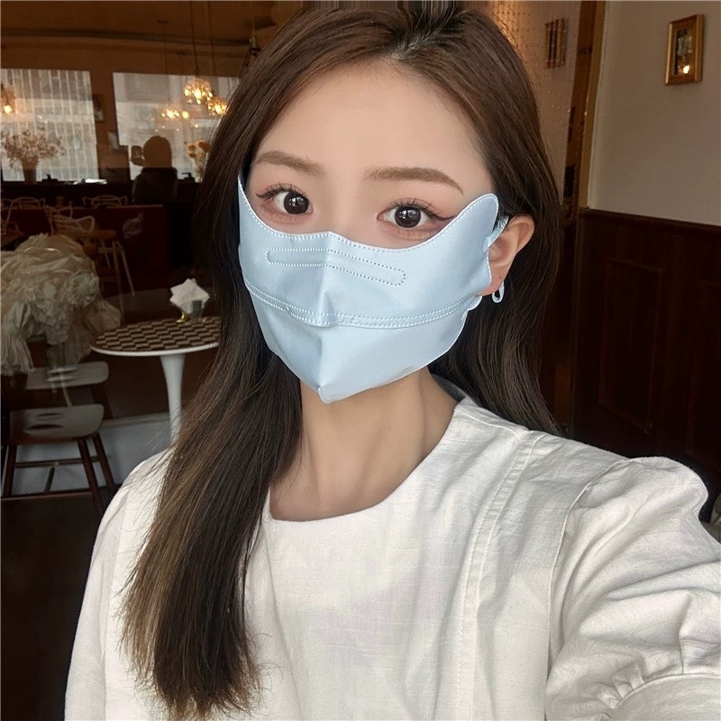 Khẩu Trang 5D Chống Nắng Ice Silk Sun Protection 50+ - Xanh