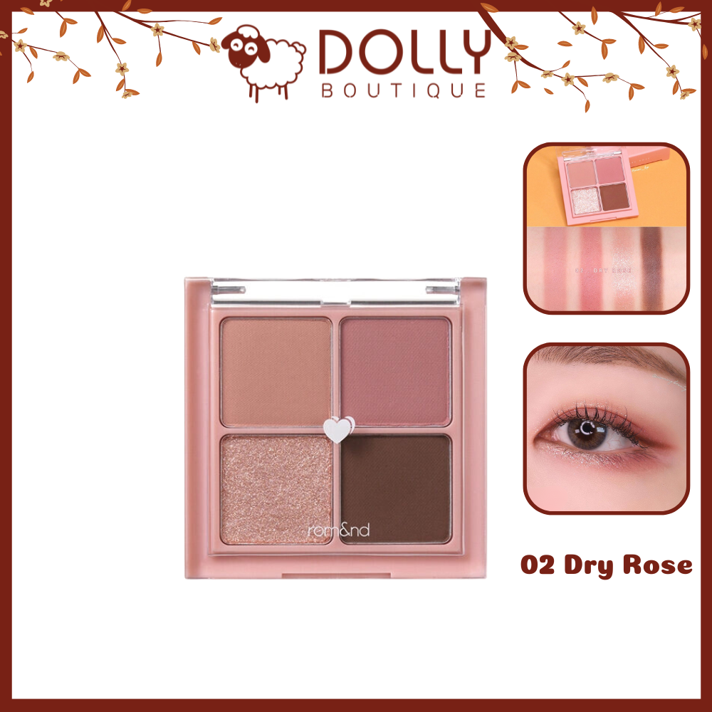Bảng Phấn Mắt 4 ô Romand Better Than Eyes #02 Dry Rose 6,5g