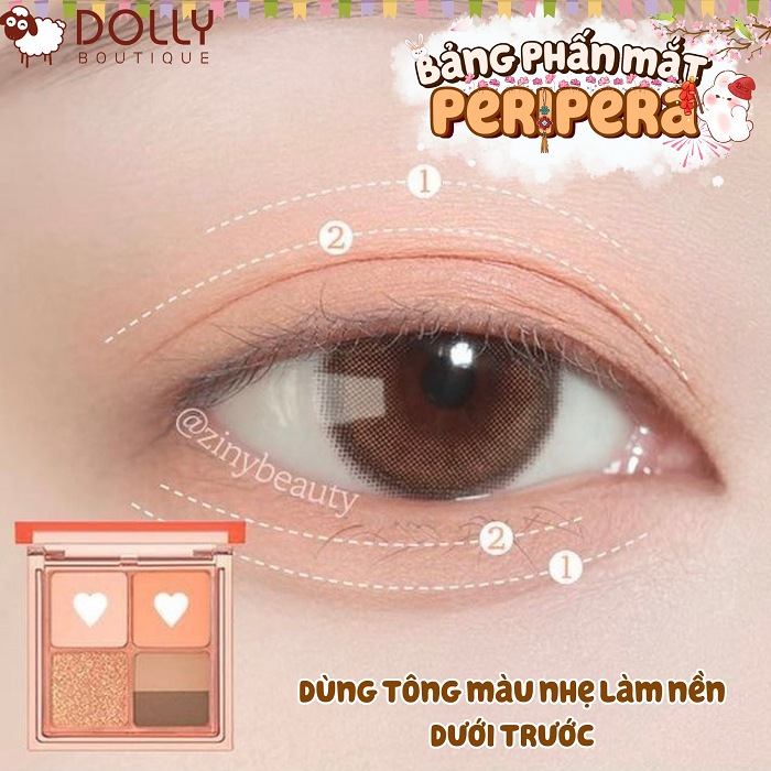 Phấn Mắt 4 Ô Peripera Ink Pocket Shadow Palette #01 Fancy Spring Sunshine ( Cam Đào ) - 6.4g