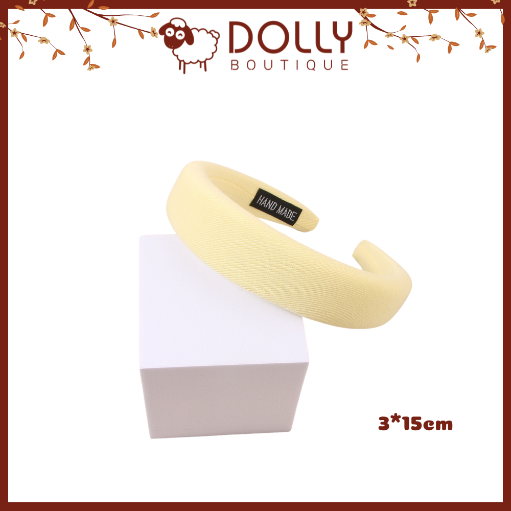 Cài, Băng Đô Tóc Bản Lớn 3cm Chất Liệu Vải Thô Phong Cách Vintage