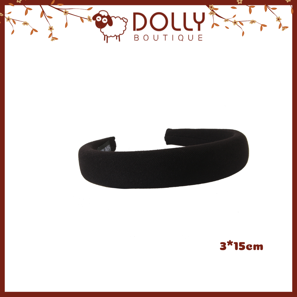 Cài, Băng Đô Tóc Bản Lớn 3cm Chất Liệu Vải Thô Phong Cách Vintage