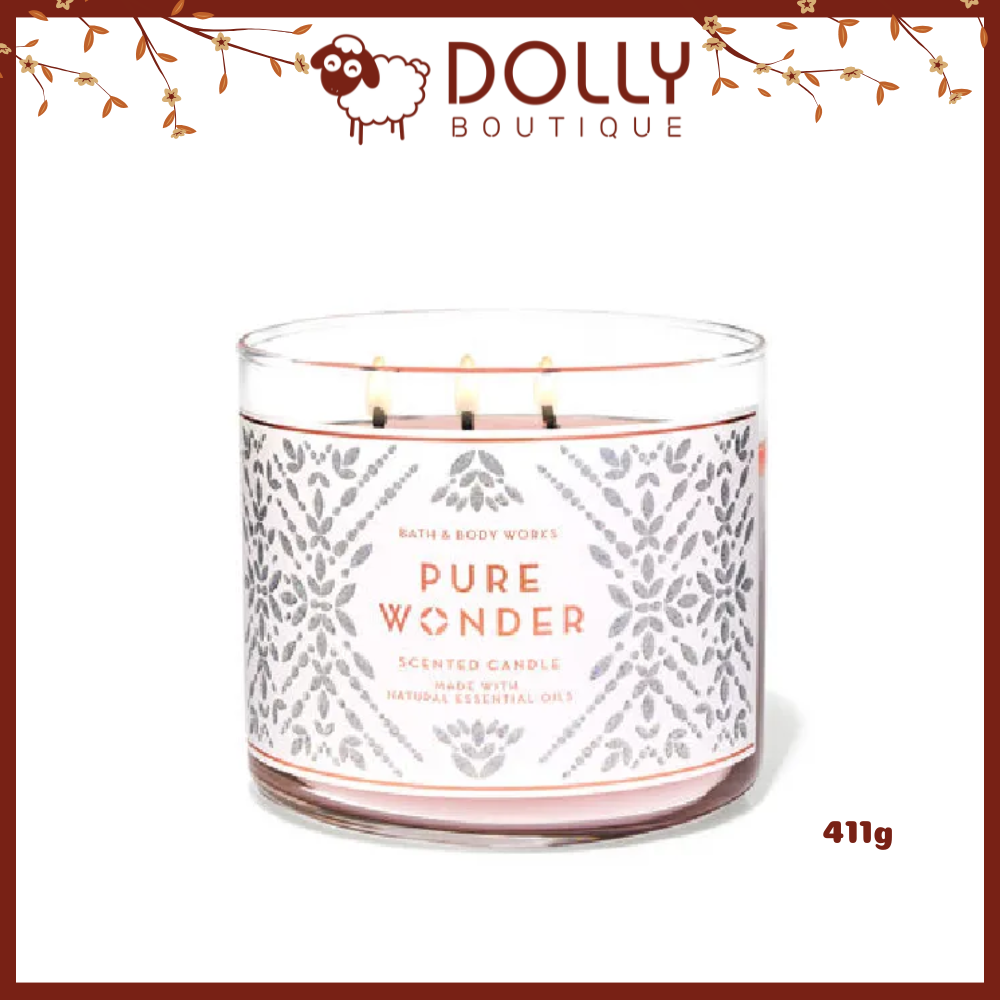 Nến Thơm 3 Bấc Bath & Body Works Pure Wonder 3-Wick Candle 411g
