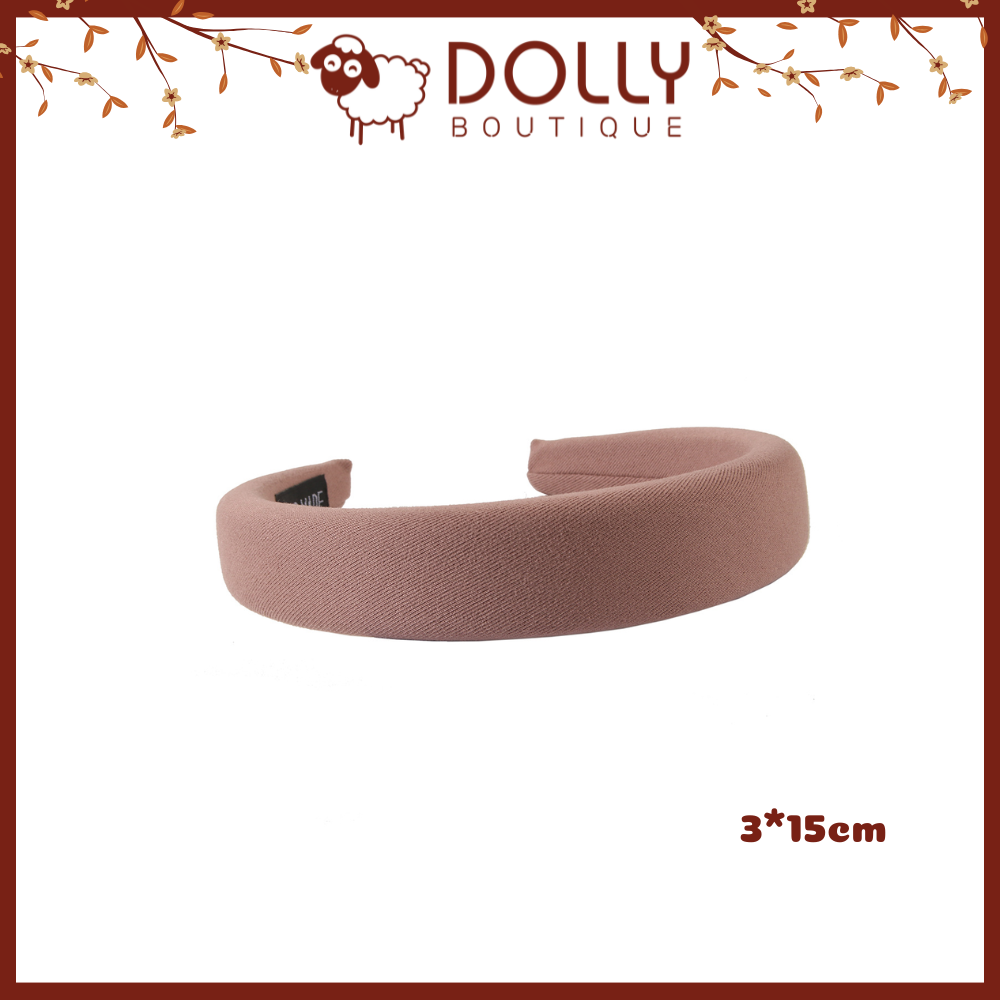 Cài, Băng Đô Tóc Bản Lớn 3cm Chất Liệu Vải Thô Phong Cách Vintage