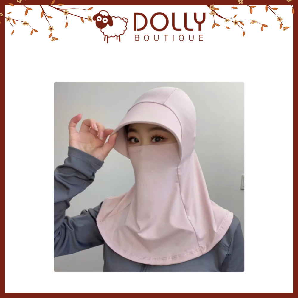 Mũ + Khẩu Trang Chống Nắng Thoáng Khí Vải Lụa Lạnh Từ Đầu Đến Cổ