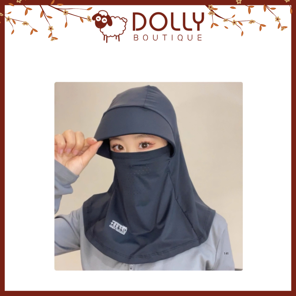 Mũ + Khẩu Trang Chống Nắng Thoáng Khí Vải Lụa Lạnh Từ Đầu Đến Cổ