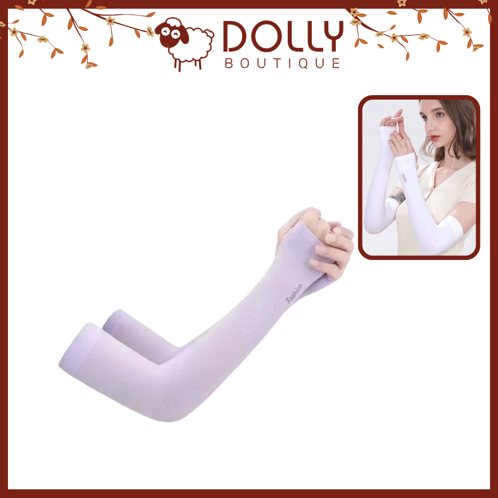 Găng Tay Chống Nắng  Chống UV Xỏ Ngón Thun Lạnh Co Giãn 4 Chiều