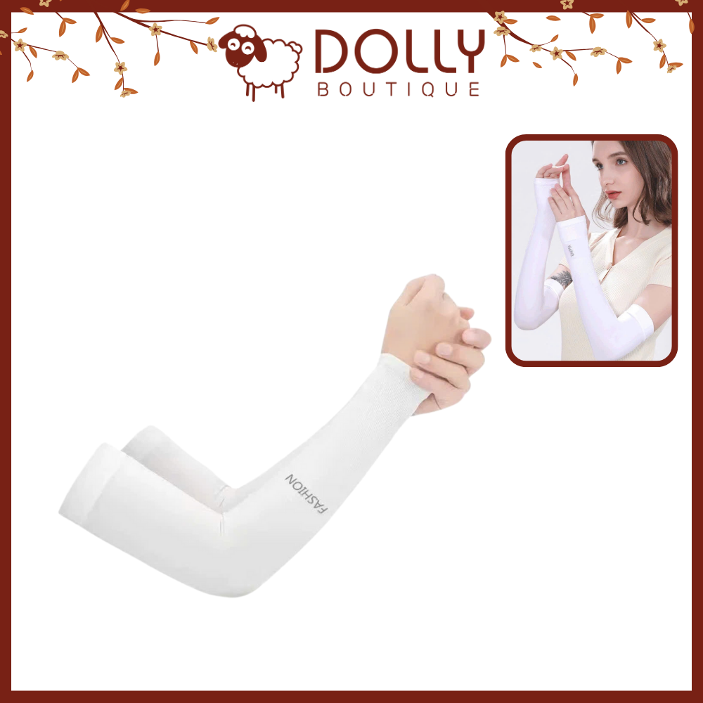 Găng Tay Chống Nắng  Chống UV Xỏ Ngón Thun Lạnh Co Giãn 4 Chiều