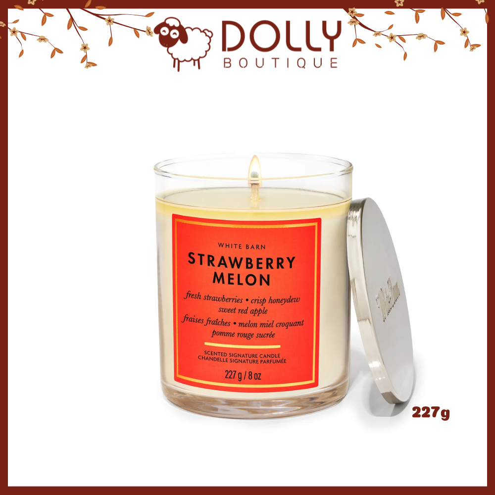 Nến Thơm 1 Bấc Bath & Body Works Strawberry Melon Single Wick Candle 227g