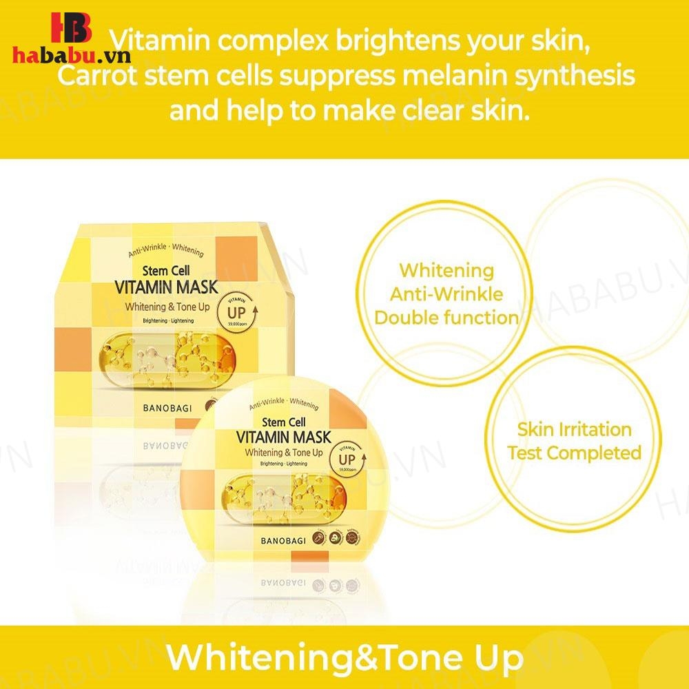 Mặt nạ Banobagi Stem Cell Whitening & Tone Up set 10 miếng chính hãng