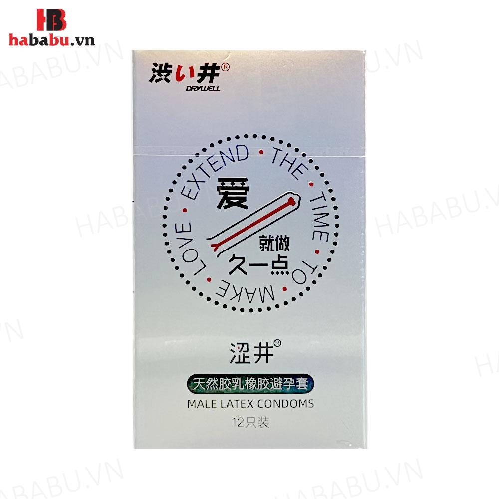 Bao cao su Drywell Long Lasting hộp 12 chiếc kéo dài thời gian chính hãng