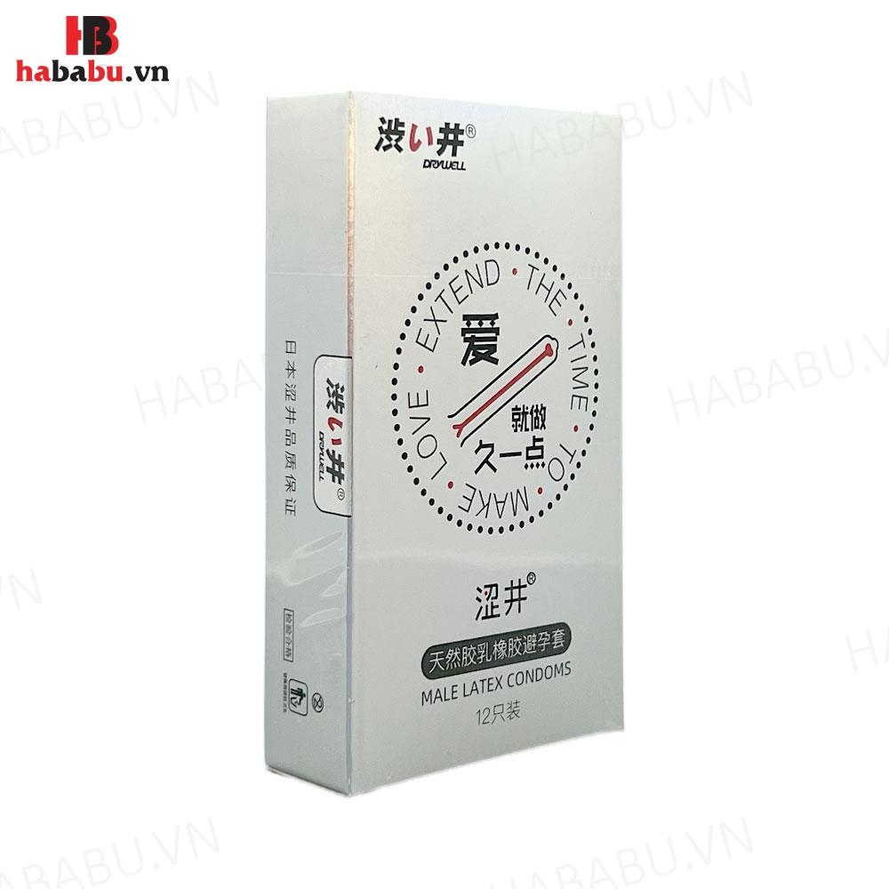 Bao cao su Drywell Long Lasting hộp 12 chiếc kéo dài thời gian chính hãng