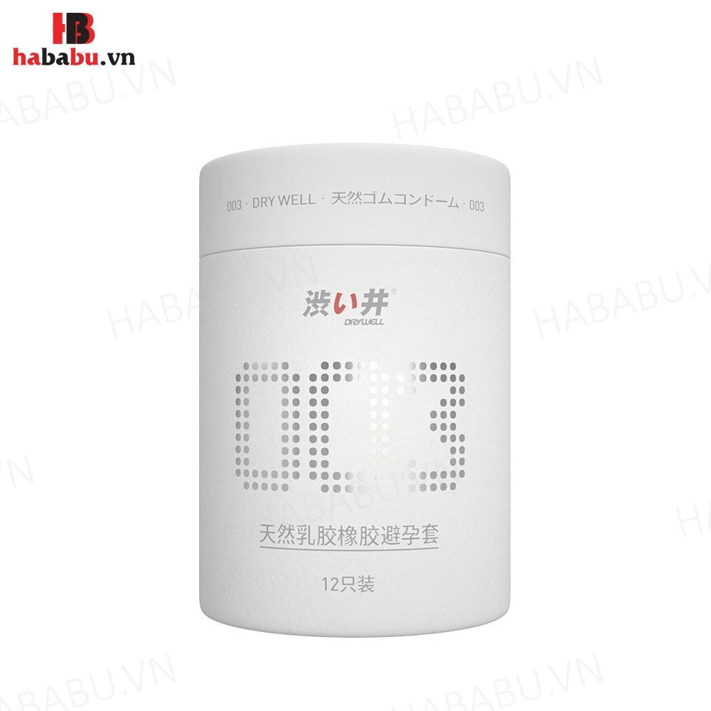 Bao cao su siêu mỏng Drywell Ultra Thin Pro 003 hộp 12 chiếc chính hãng