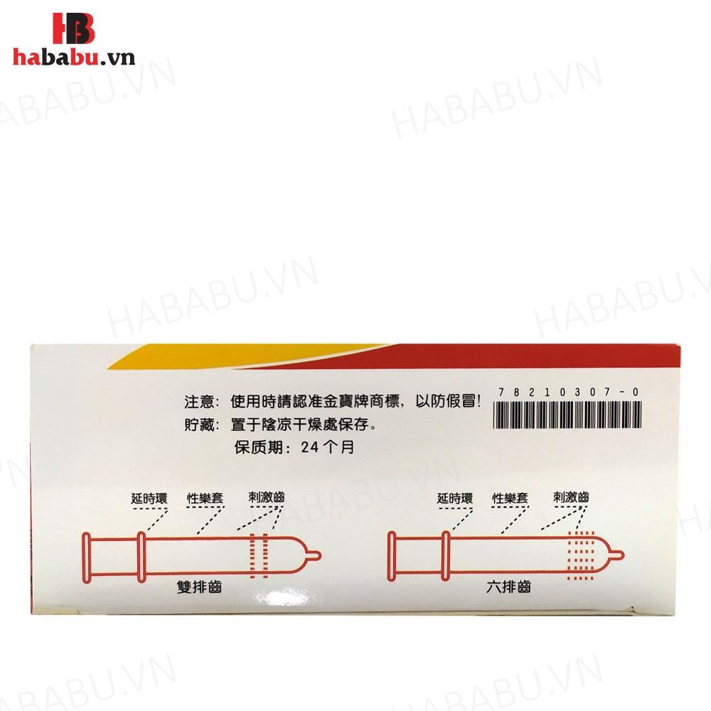 Bao cao su tăng khoái cảm Gold Gai hộp 2 chiếc chính hãng