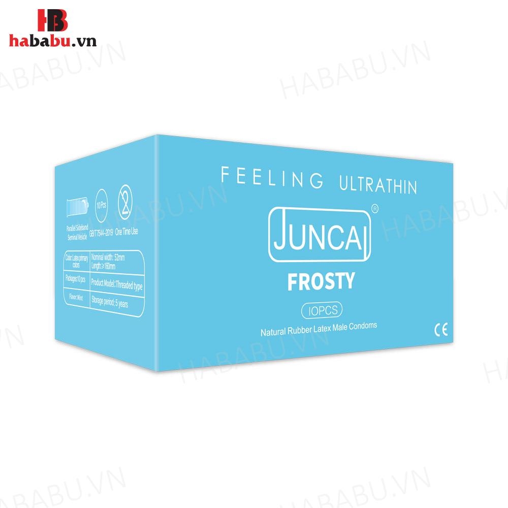 Bao cao su Juncai Frosty hộp 10 chiếc kéo dài thời gian chính hãng