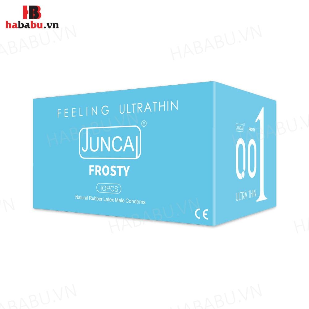 Bao cao su Juncai Frosty hộp 10 chiếc kéo dài thời gian chính hãng