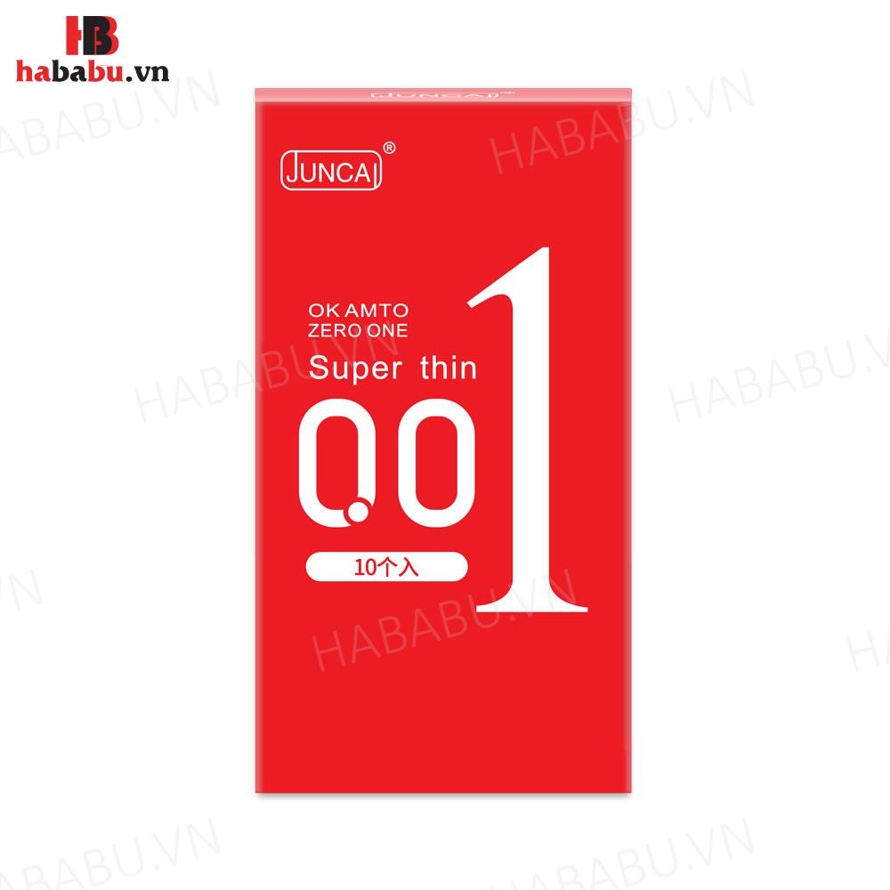 Bao cao su siêu mỏng Juncai Ok Amto Super Thin hộp 10 chiếc chính hãng