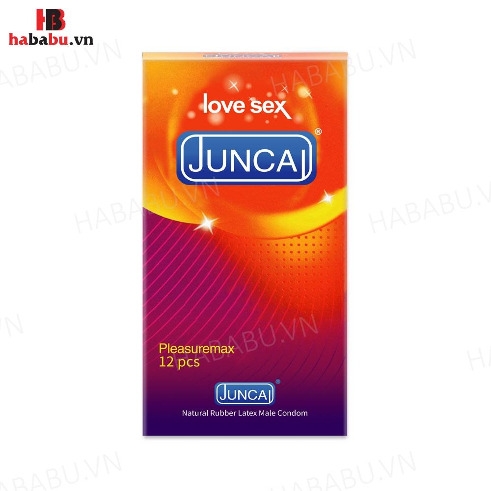 Bao cao su Juncai Pleasuremax hộp 12 chiếc tăng khoái cảm chính hãng